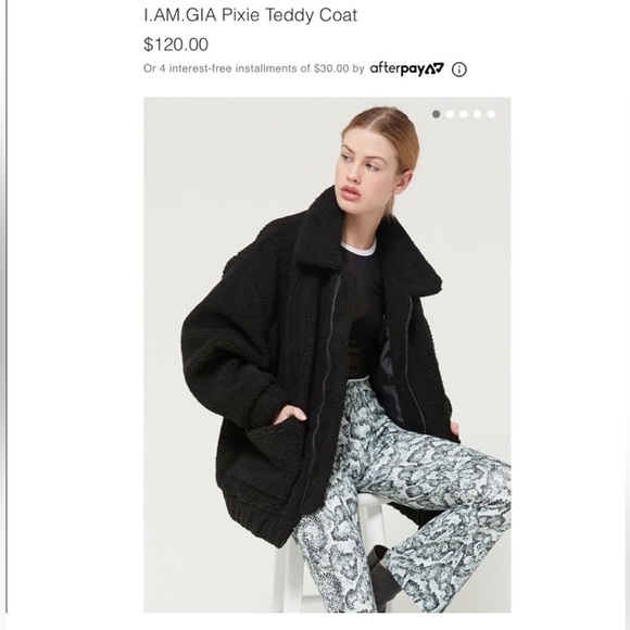 I AM GIA Teddy Coat Black Oversized Sherpa Long Coat Size Small - Picture 6 of 16